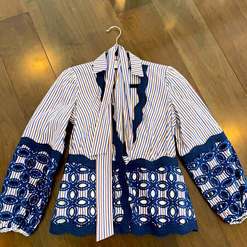 Alexis striped blouse with tie